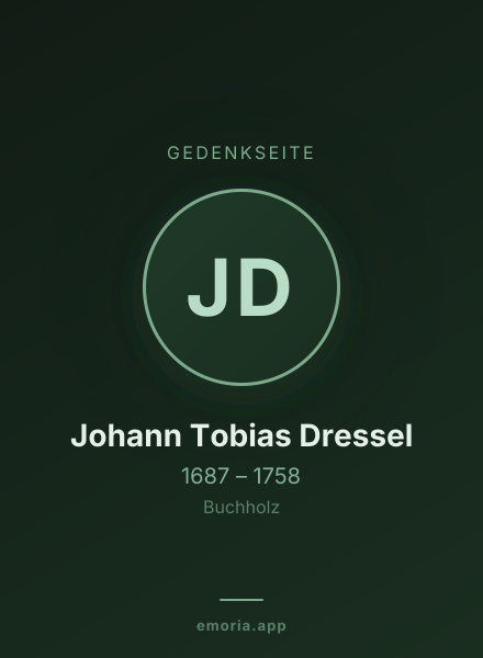Gedenkportrait von Johann Tobias Dressel