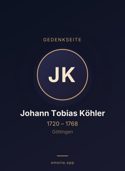 Gedenkportrait von Johann Tobias Köhler