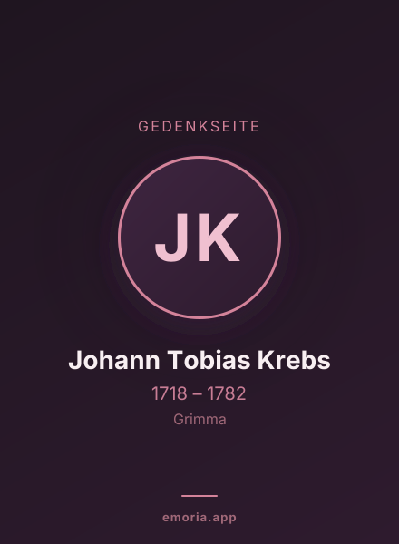 Gedenkportrait von Johann Tobias Krebs