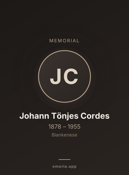Memorial portrait of Johann Tönjes Cordes