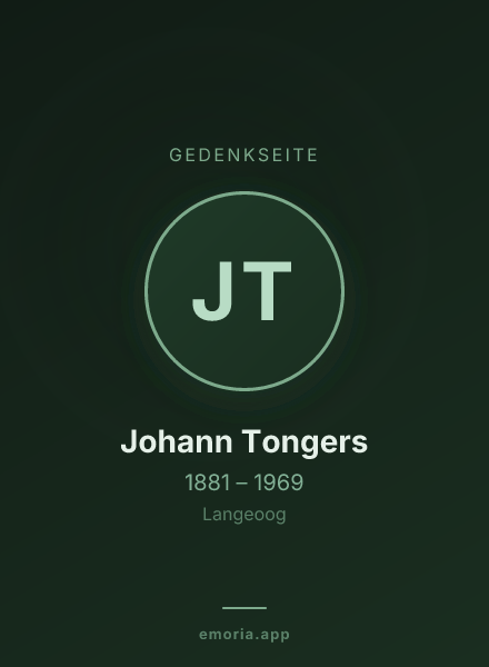Gedenkportrait von Johann Tongers