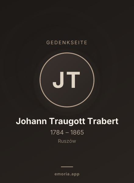 Gedenkportrait von Johann Traugott Trabert
