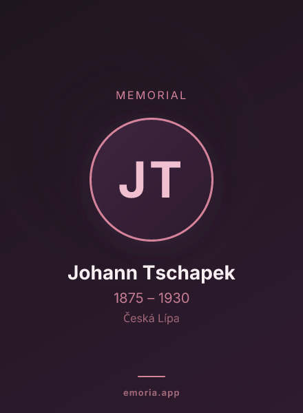Memorial portrait of Johann Tschapek