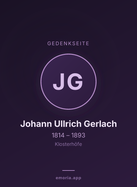 Gedenkportrait von Johann Ullrich Gerlach