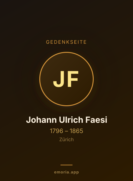 Gedenkportrait von Johann Ulrich Faesi