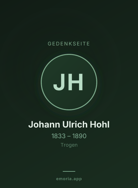 Gedenkportrait von Johann Ulrich Hohl