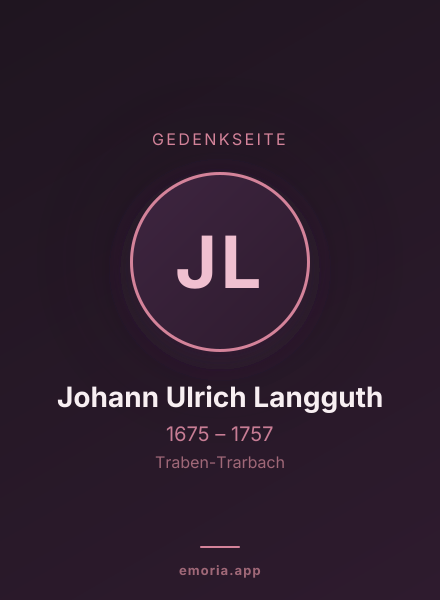 Gedenkportrait von Johann Ulrich Langguth