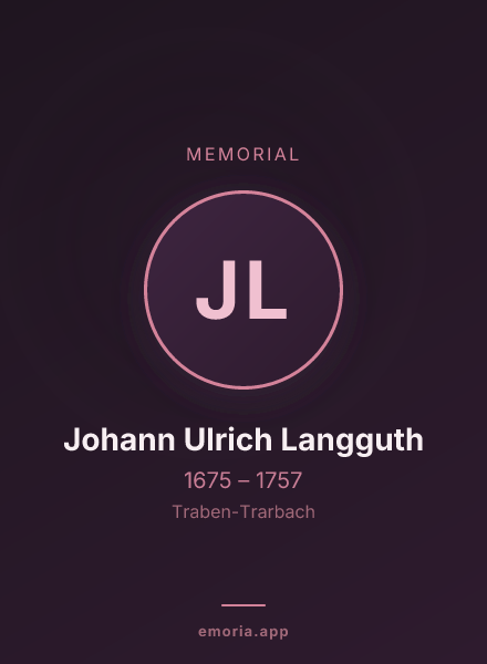 Memorial portrait of Johann Ulrich Langguth