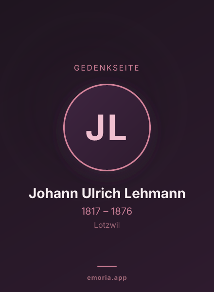 Gedenkportrait von Johann Ulrich Lehmann