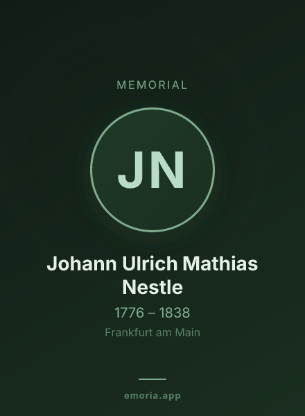 Memorial portrait of Johann Ulrich Mathias Nestle