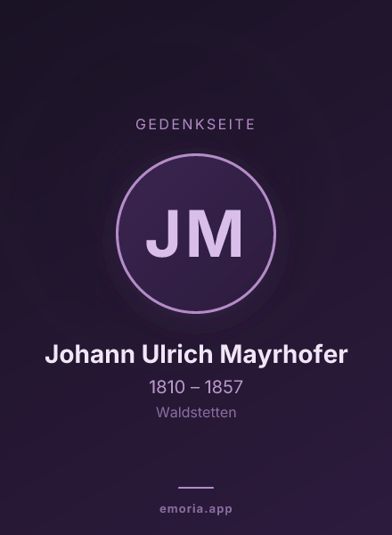 Gedenkportrait von Johann Ulrich Mayrhofer