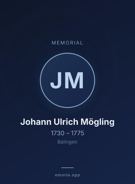 Memorial portrait of Johann Ulrich Mögling