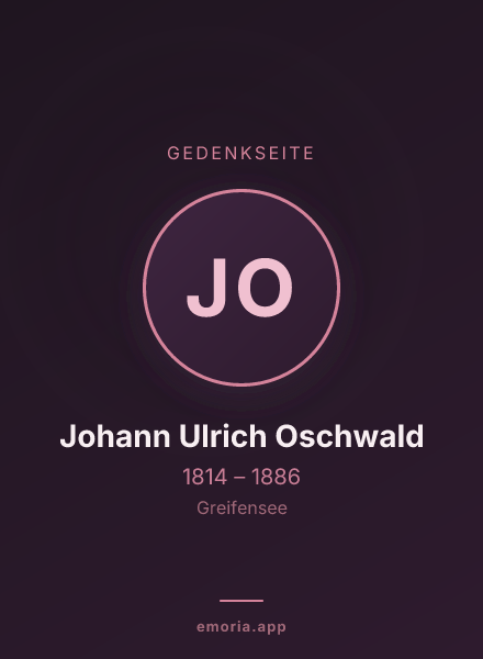 Gedenkportrait von Johann Ulrich Oschwald