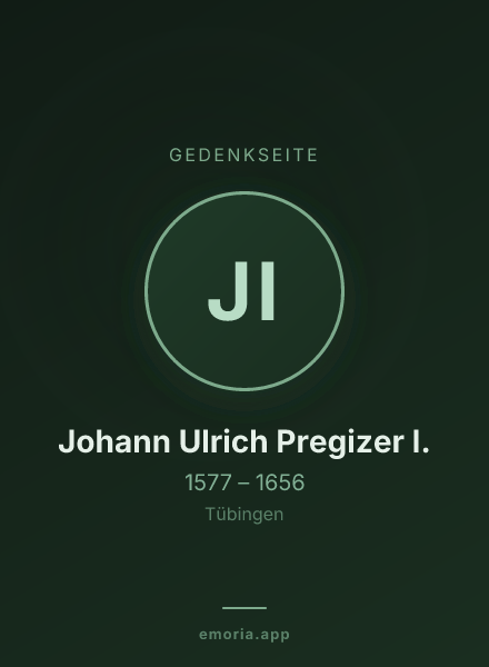 Gedenkportrait von Johann Ulrich Pregizer I.