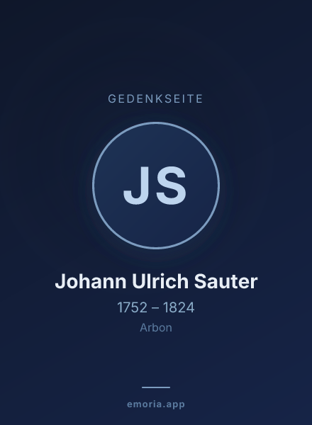 Gedenkportrait von Johann Ulrich Sauter
