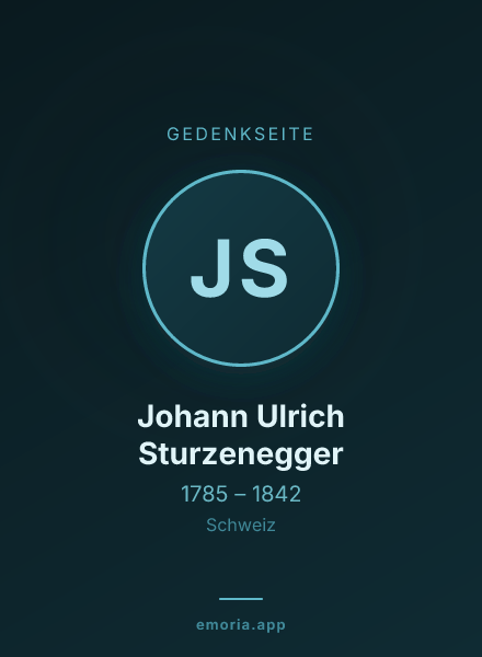Gedenkportrait von Johann Ulrich Sturzenegger