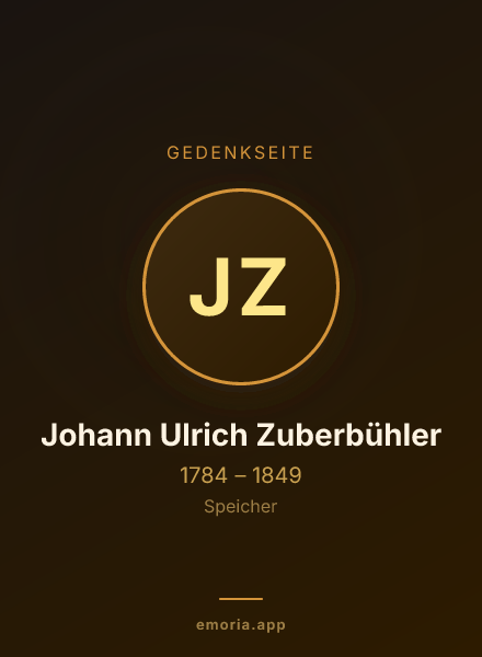 Gedenkportrait von Johann Ulrich Zuberbühler