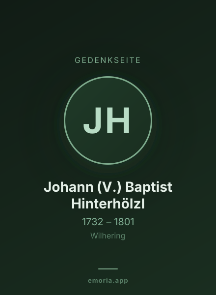 Gedenkportrait von Johann (V.) Baptist Hinterhölzl