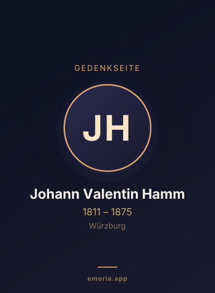 Gedenkportrait von Johann Valentin Hamm