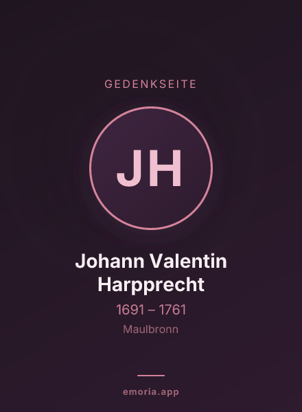 Gedenkportrait von Johann Valentin Harpprecht