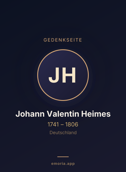 Gedenkportrait von Johann Valentin Heimes