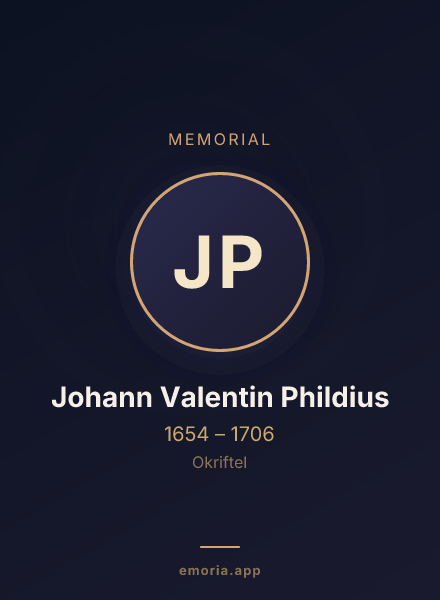 Memorial portrait of Johann Valentin Phildius