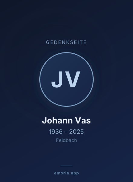 Gedenkportrait von Johann Vas