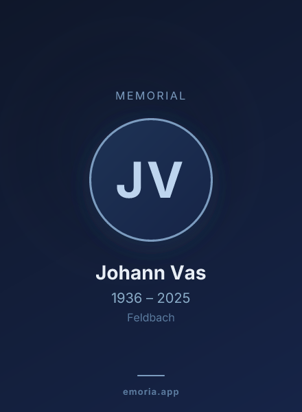 Memorial portrait of Johann Vas