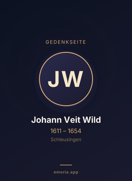 Gedenkportrait von Johann Veit Wild
