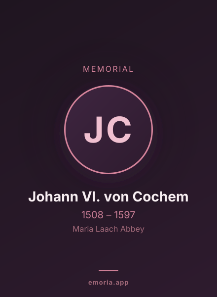 Memorial portrait of Johann VI. von Cochem