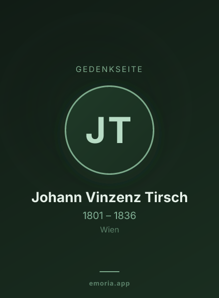 Gedenkportrait von Johann Vinzenz Tirsch
