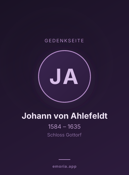 Gedenkportrait von Johann von Ahlefeldt