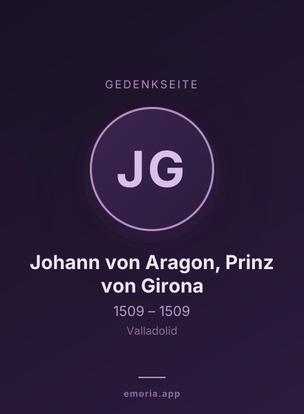 Gedenkportrait von Johann von Aragon, Prinz von Girona