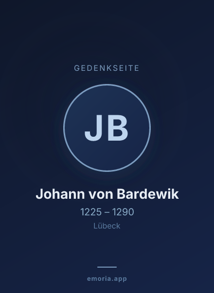 Gedenkportrait von Johann von Bardewik