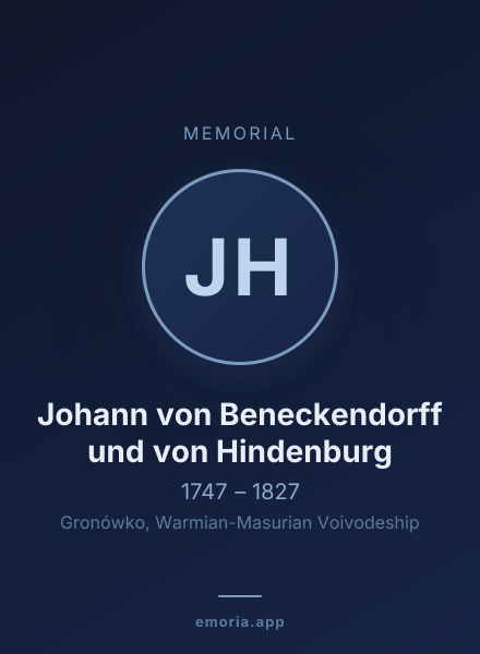 Memorial portrait of Johann von Beneckendorff und von Hindenburg