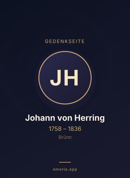 Gedenkportrait von Johann von Herring