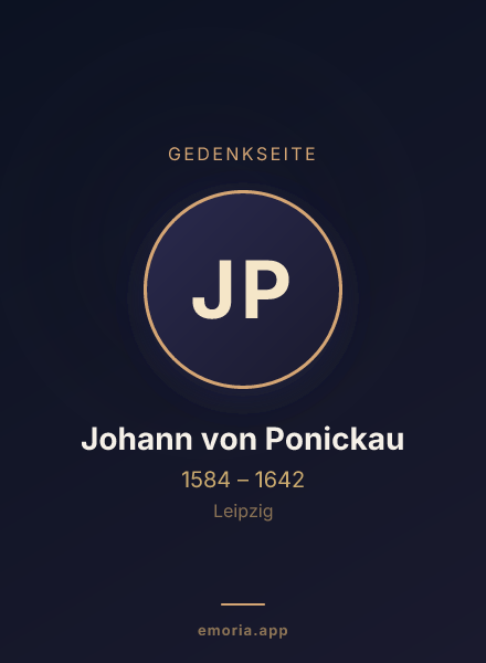 Gedenkportrait von Johann von Ponickau