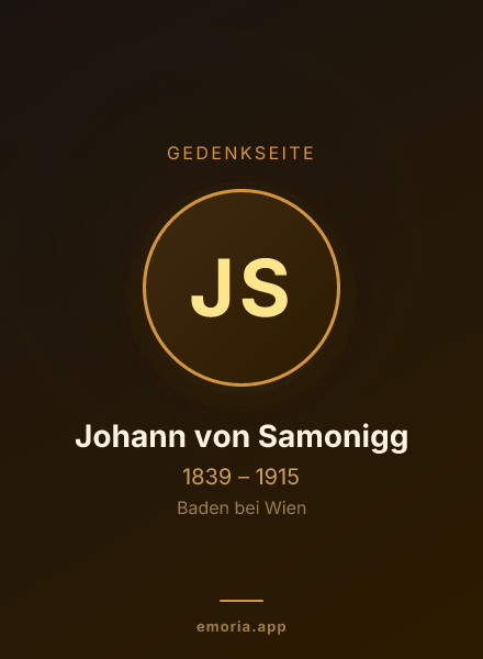 Gedenkportrait von Johann von Samonigg