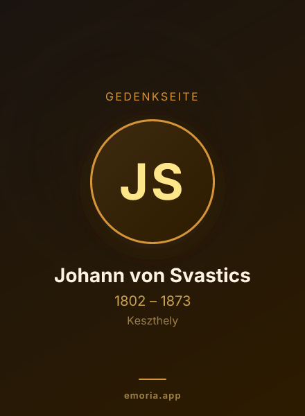 Gedenkportrait von Johann von Svastics