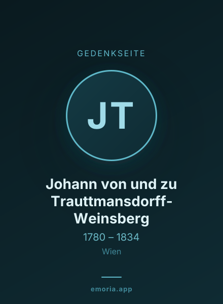 Gedenkportrait von Johann von und zu Trauttmansdorff-Weinsberg