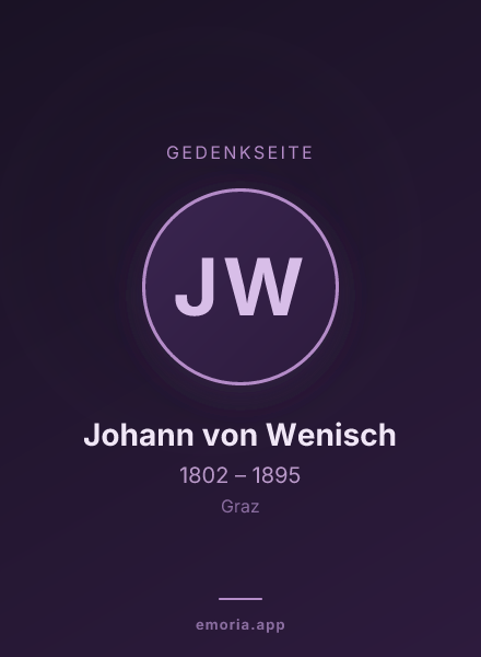 Gedenkportrait von Johann von Wenisch