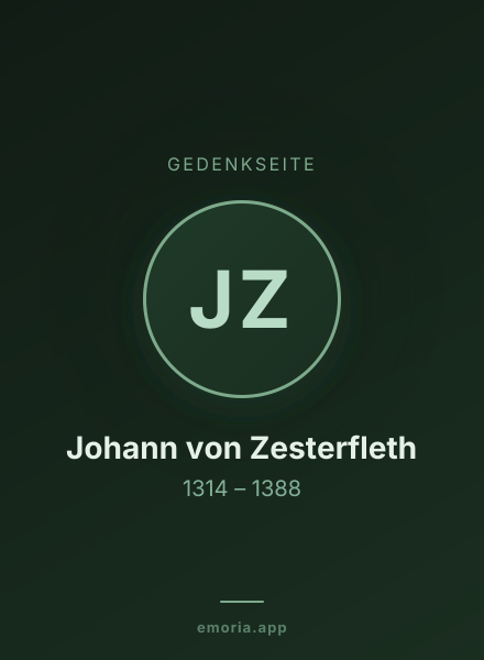 Gedenkportrait von Johann von Zesterfleth