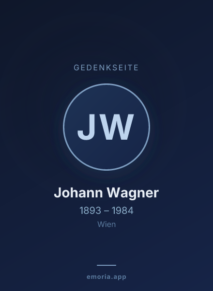 Gedenkportrait von Johann Wagner