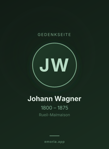 Gedenkportrait von Johann Wagner