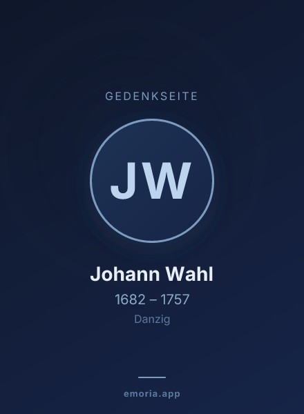 Gedenkportrait von Johann Wahl
