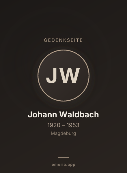 Gedenkportrait von Johann Waldbach