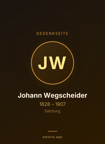 Gedenkportrait von Johann Wegscheider