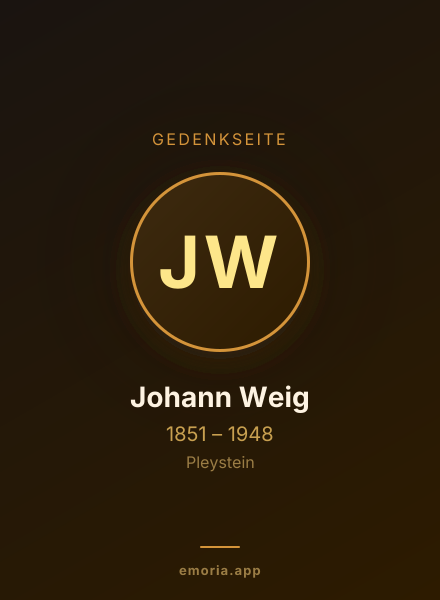 Gedenkportrait von Johann Weig