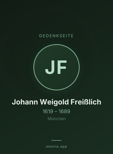 Gedenkportrait von Johann Weigold Freißlich