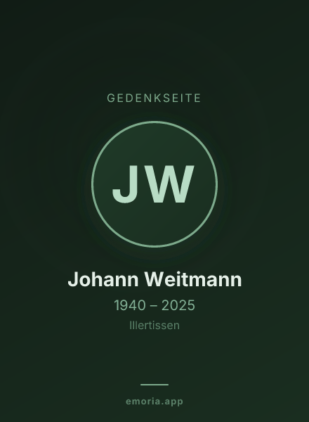 Gedenkportrait von Johann Weitmann